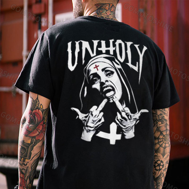 UNHOLY Defiant Nun Print Men's T-Shirt
