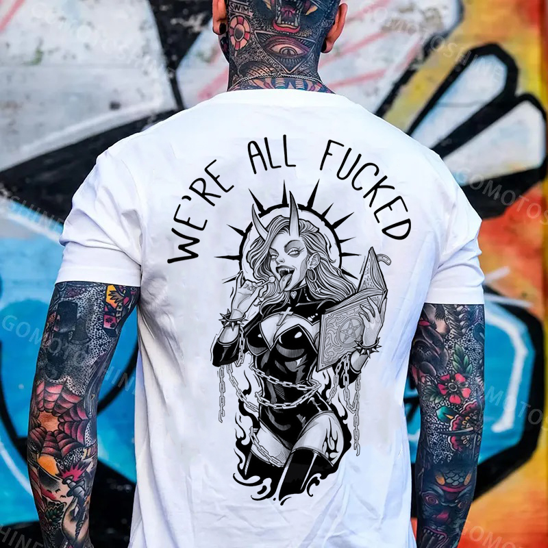 WE'RE ALL FUCKED Evil Secy Witch Print Men's T-Shirt