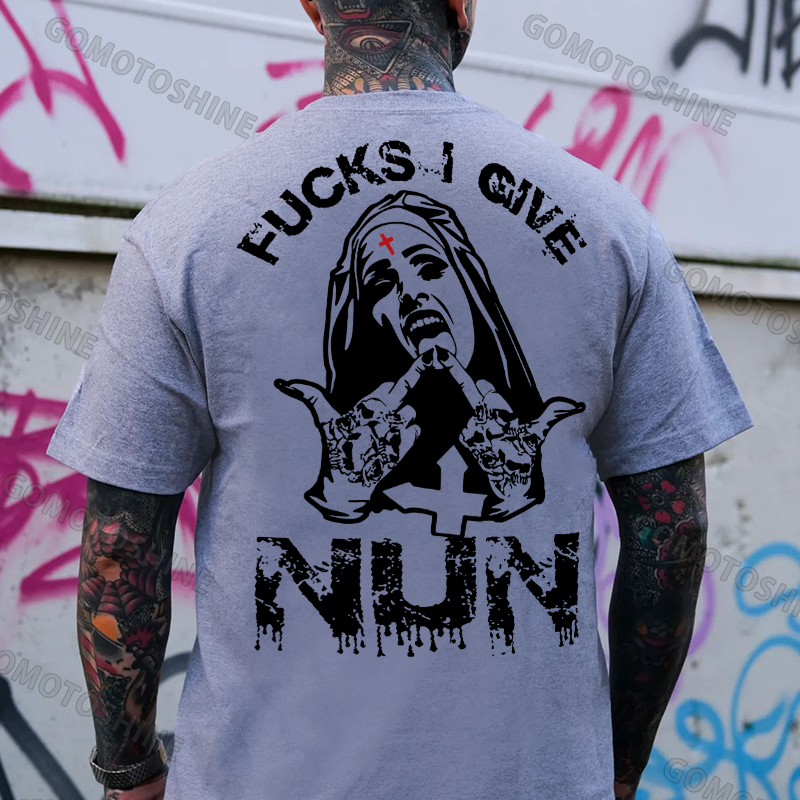 FUCKS I GIVE NUN Defiant Nun Print Men's T-Shirt