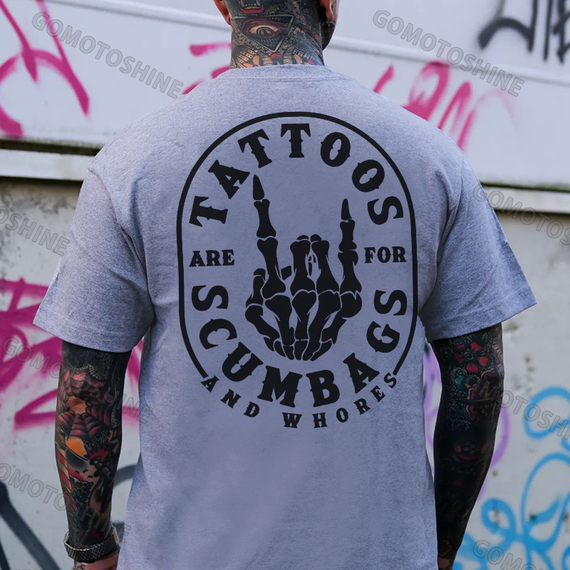 TATTOOS SCUMBAGS Bone Hand Print Men's T-Shirt