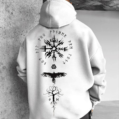 Elegant Tree Fly Pigeon Clock White Print Hoodie