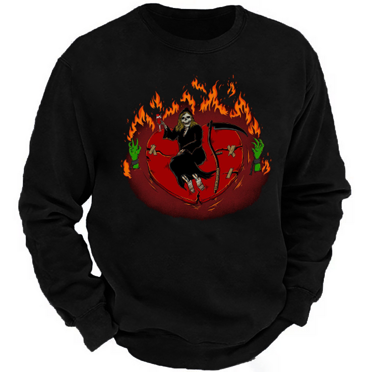Death Party Skeleton Print Men's Sweatshirt
