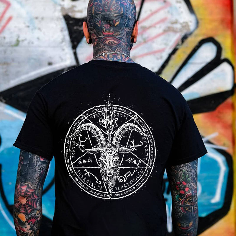 Sheepshead Curcle Letter Icon Vintage Black Print T-shirt