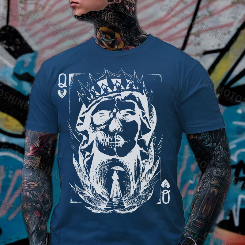 POKER Q Gloomy Queen Print Men's T-Shirt