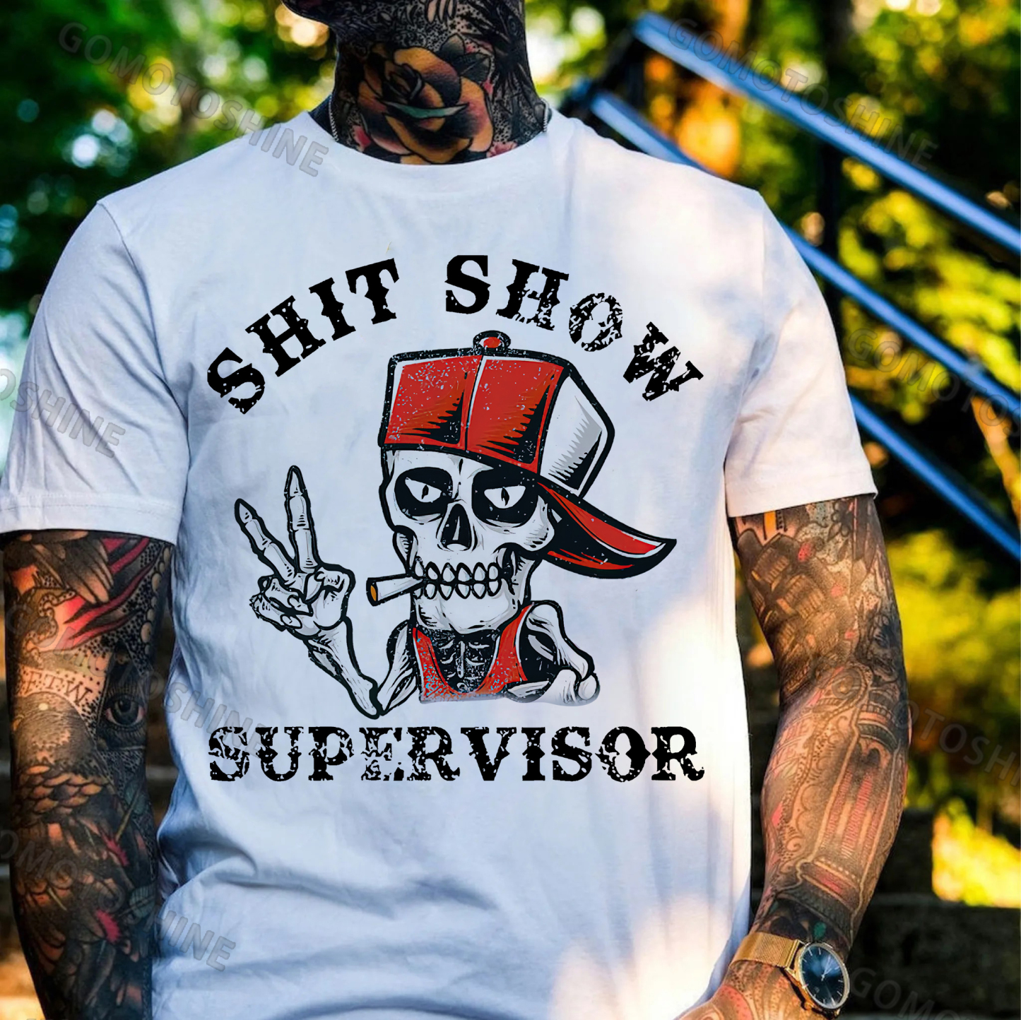 SHIT SHOW SUPERVISOR Skull Print Men's T-Shirt