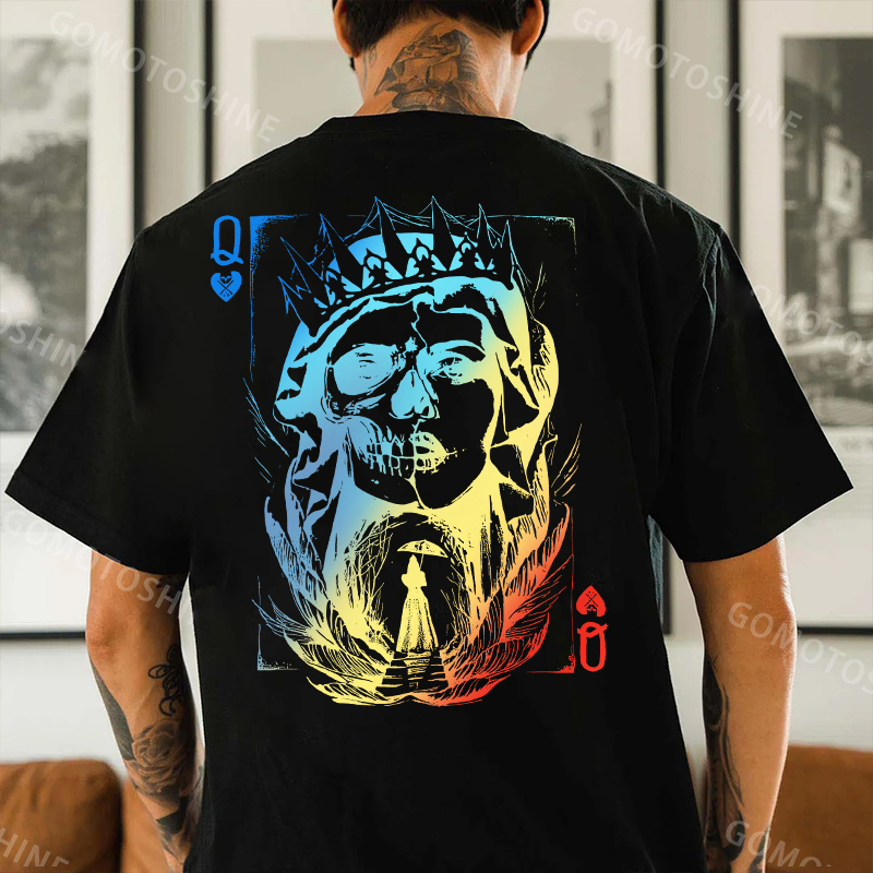 Poker Q Gloomy Queen Vintage Style Print Men's T-Shirt