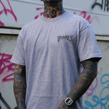 UNHOLY Nun Grab by the throat Graphic Black Print T-shirt