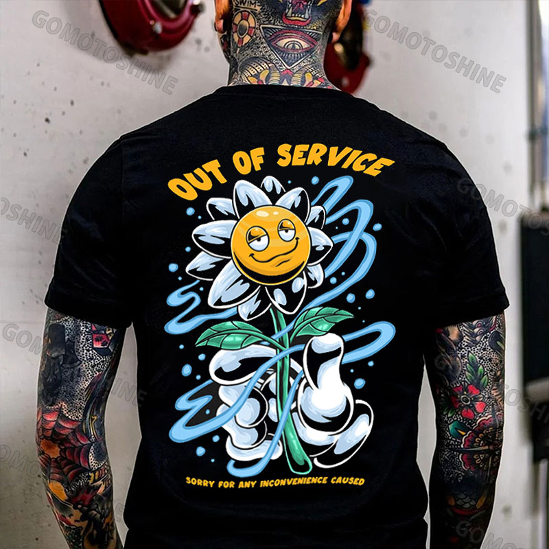 OUT OF SERVICE Sunflowers Print Men's T-Shirt