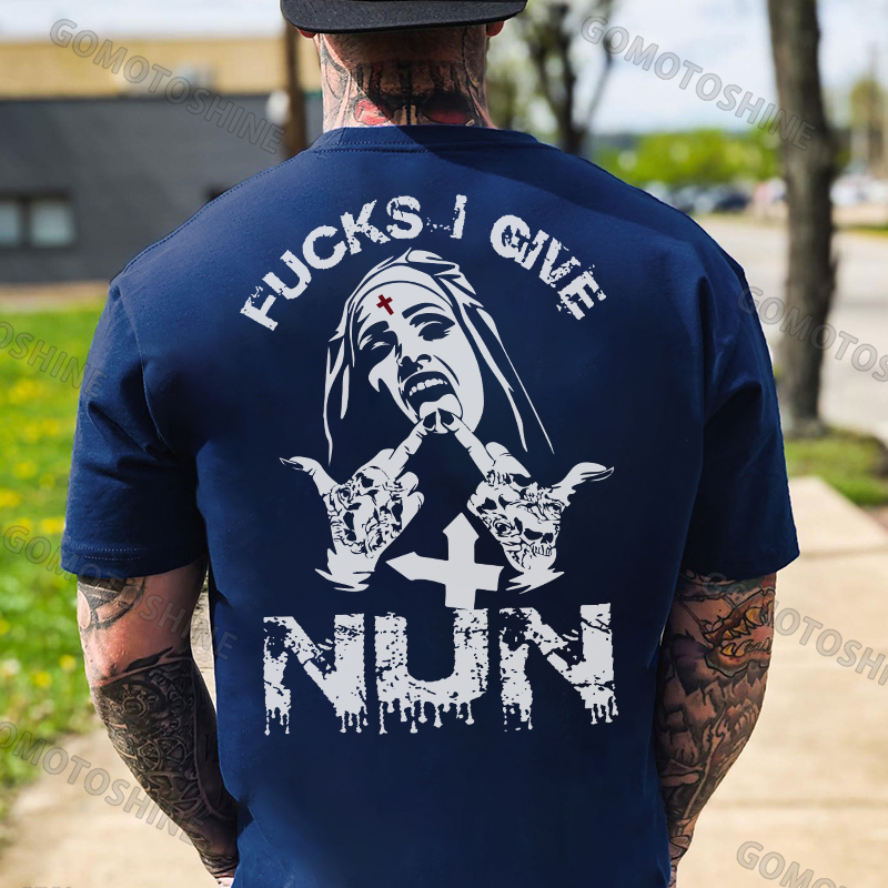 FUCKS I GIVE NUN Defiant Nun Print Men's T-Shirt