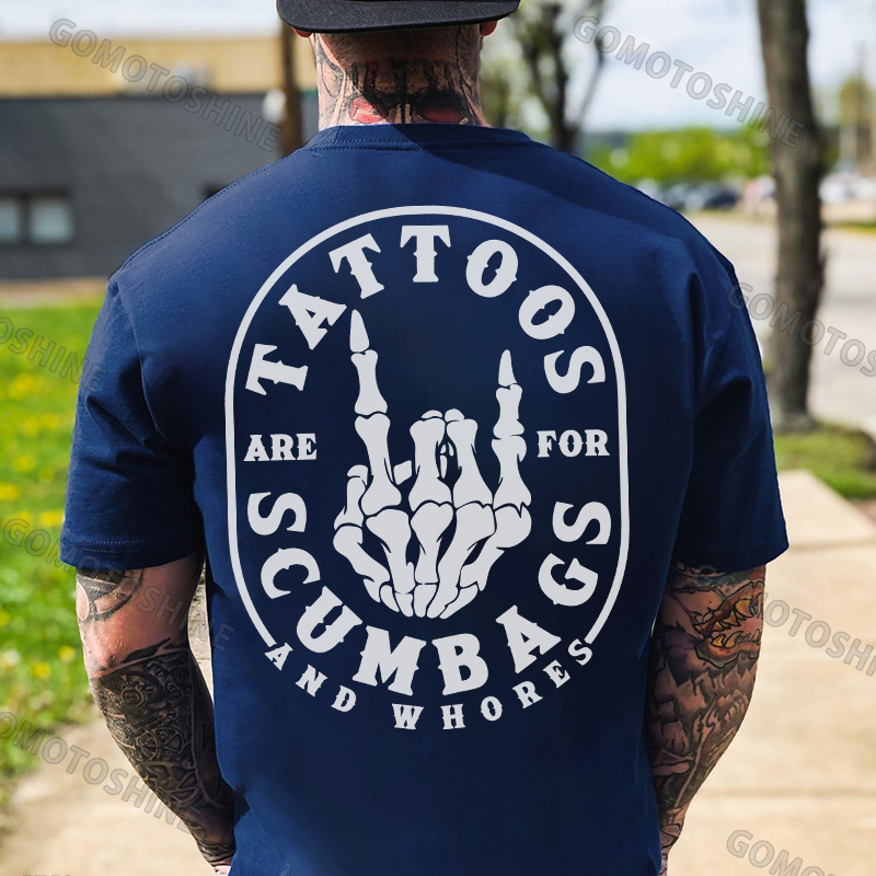 TATTOOS SCUMBAGS Bone Hand Print Men's T-Shirt