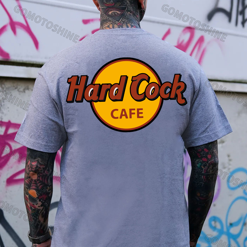 HARD COCK CAFE Letter Icon Black Print T-shirt