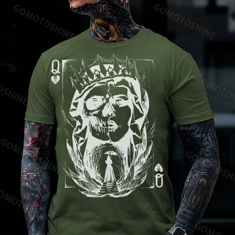 POKER Q Gloomy Queen Print Men's T-Shirt