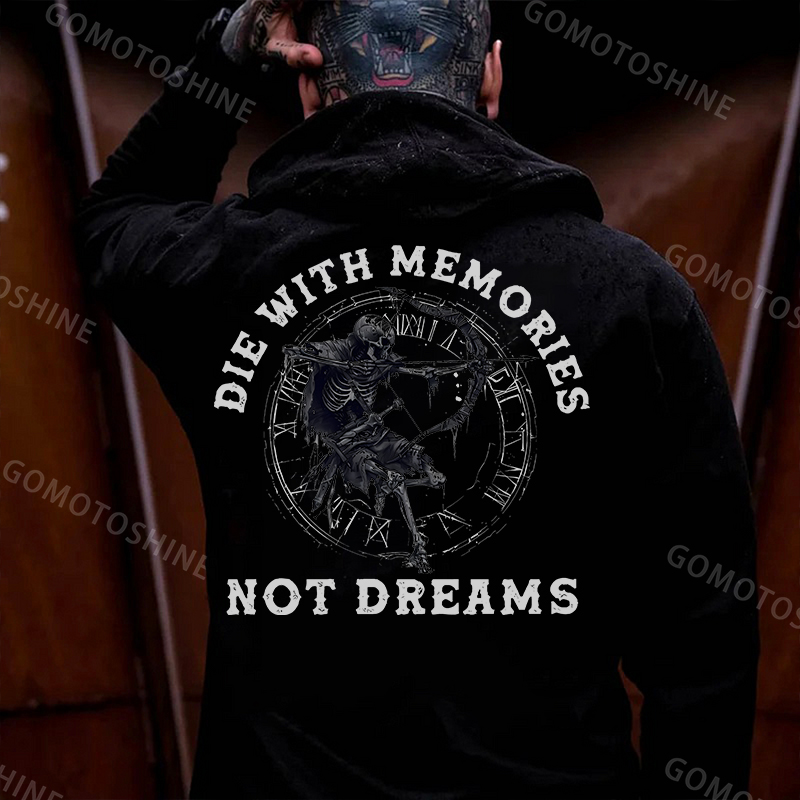 DIE WITH MEMORIES NOT DREAMS Skeleton Archer Print Men's Hoodie