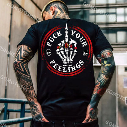 FUCK YOUR FEELINGS Bone Hand Print Men's T-Shirt
