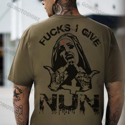 FUCKS I GIVE NUN Defiant Nun Print Men's T-Shirt