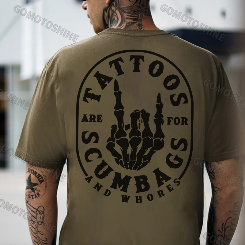 TATTOOS SCUMBAGS Bone Hand Print Men's T-Shirt