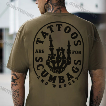 TATTOOS SCUMBAGS Bone Hand Print Men's T-Shirt