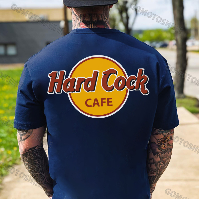 HARD COCK CAFE Letter Icon Black Print T-shirt