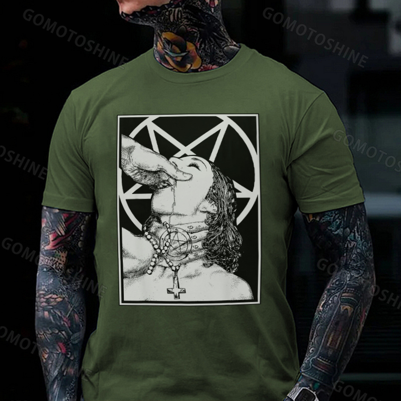 Choke me satan Unholy Nun Naughty Sexy Black T-Shirt