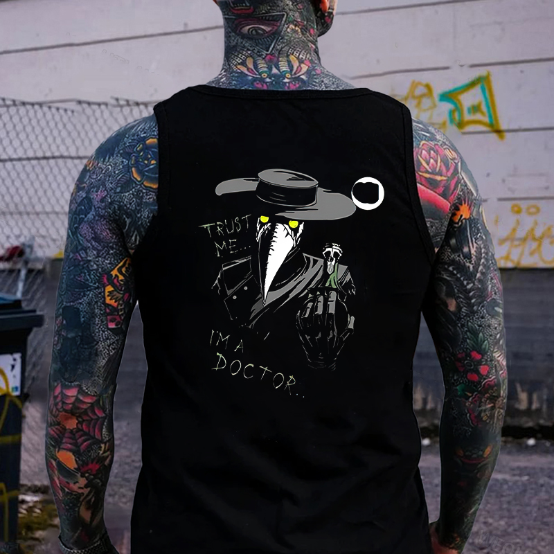 TRUST ME I'M A DOCTOR Crow Vintage Print Men's Vest