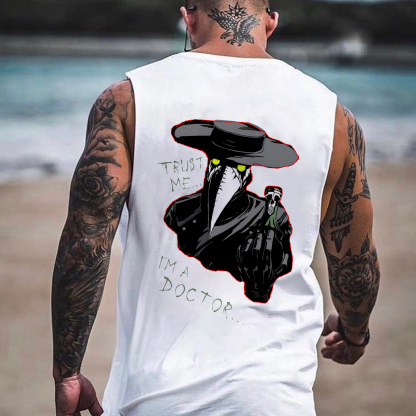 TRUST ME I'M A DOCTOR Crow Vintage Print Men's Vest