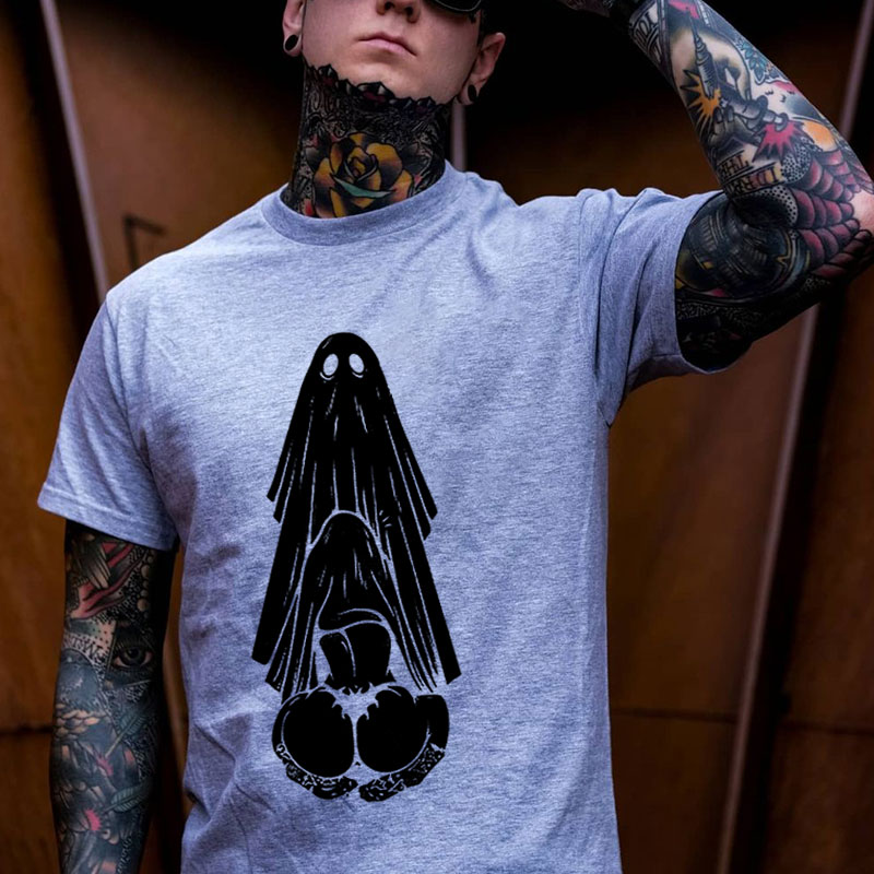 Oral Sex with Ghost Dirty Love Casual Black Print T-shirt