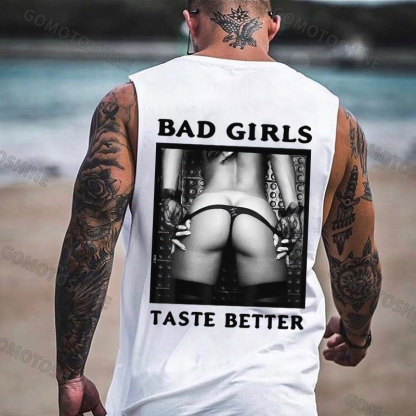 BAD GIRLS TASTE BETTER Sexy Woman Bundle Game Print Men's Vest