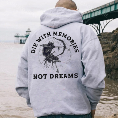 DIE WITH MEMORIES NOT DREAMS Skeleton Archer Print Men's Hoodie