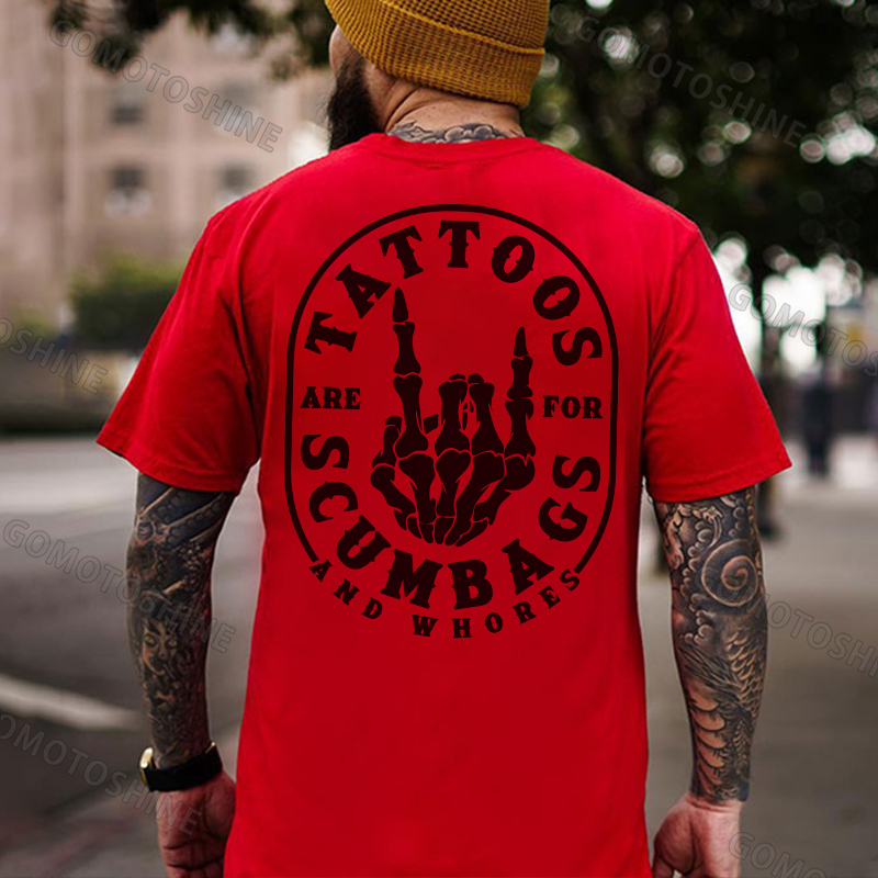 TATTOOS SCUMBAGS Bone Hand Print Men's T-Shirt