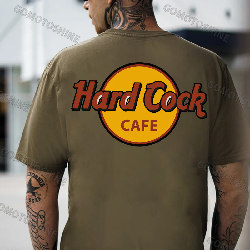 HARD COCK CAFE Letter Icon Black Print T-shirt