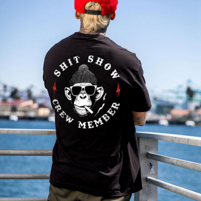 SHIT SHOW CREW MEMBER Black Print T-shirt