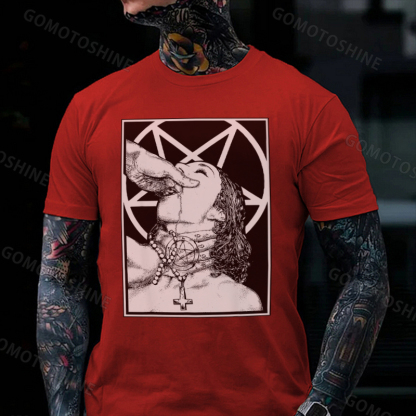 Choke me satan Unholy Nun Naughty Sexy Black T-Shirt