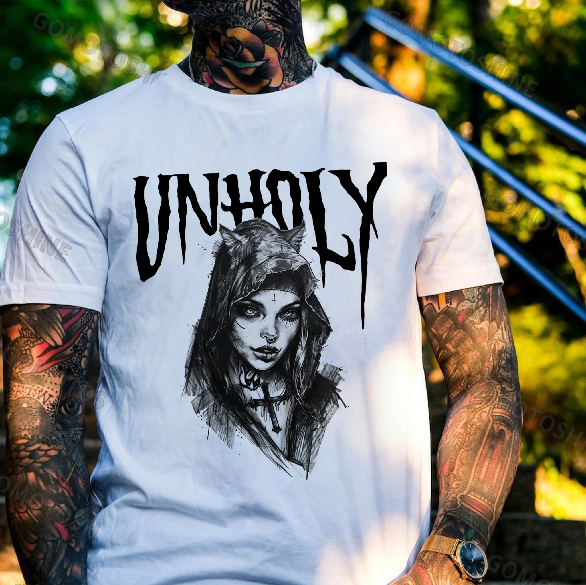 UNHOLY Evil Witch Print Men's T-Shirt