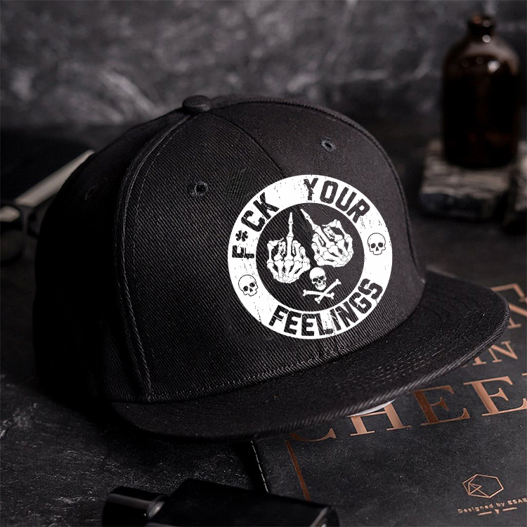 FUCK YOUR FEELINGS Bone Hand Fashion Cap