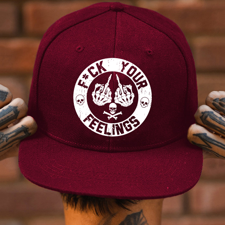 FUCK YOUR FEELINGS Bone Hand Fashion Cap