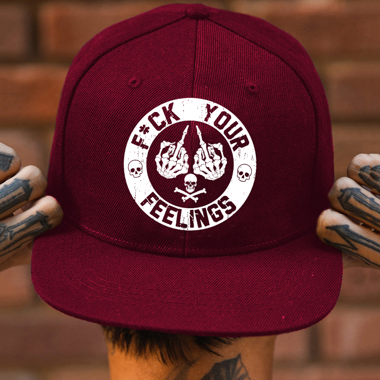 FUCK YOUR FEELINGS Bone Hand Fashion Cap