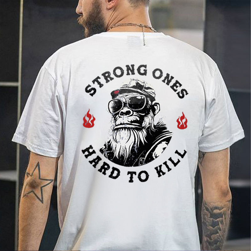 STRONG ONES HARD TO KILL Chimpanzee Print Men's T-shirt