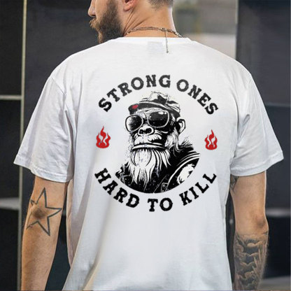 STRONG ONES HARD TO KILL Chimpanzee Print Men's T-shirt