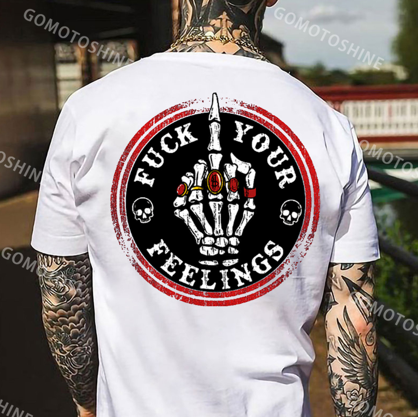 FUCK YOUR FEELINGS Bone Hand Print Men's T-Shirt