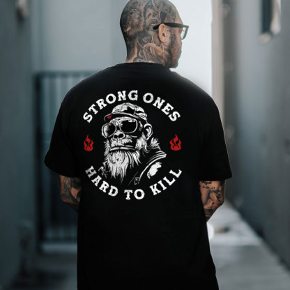 STRONG ONES HARD TO KILL Chimpanzee Print Men's T-shirt