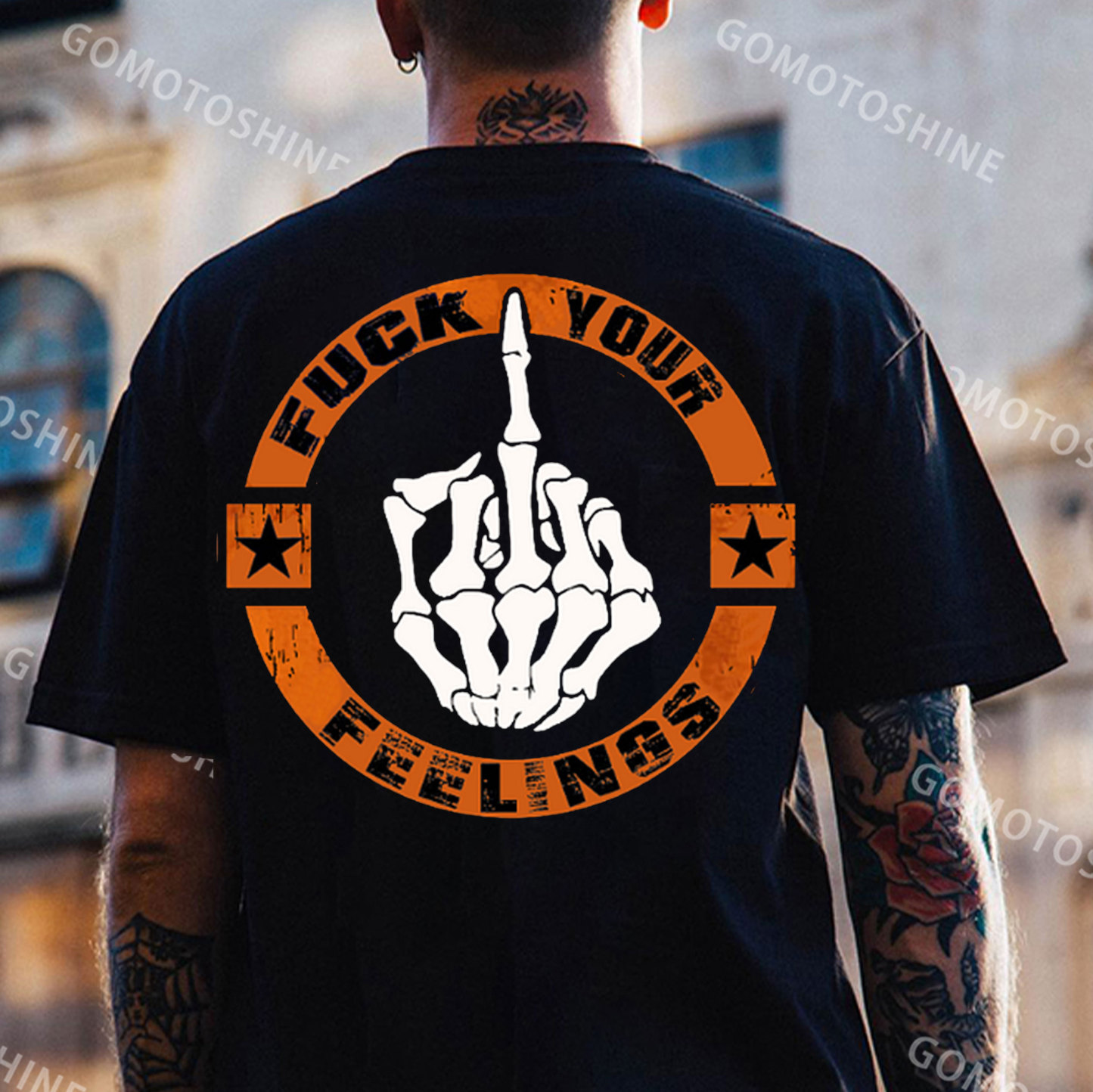 FUCK YOUR FEELINGS Bone Hand Print Men's T-Shirt