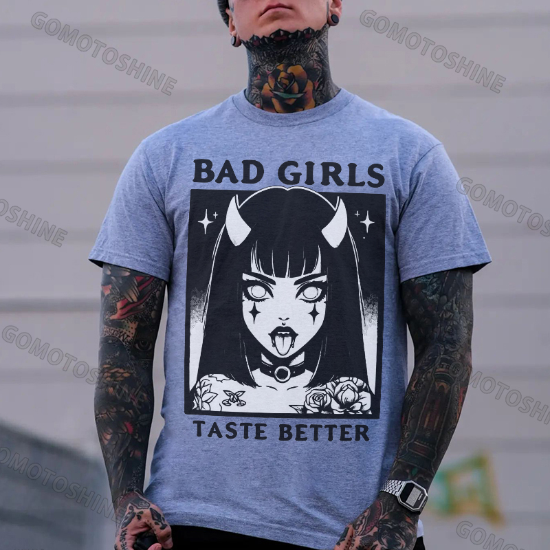 BAD GIRLS TASTE BETTER Devil Girl Print Men's T-Shirt