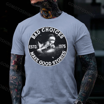 BAD CHOICES MAKE GOOD STORIES Smoking Nun Print Men's T-shirt