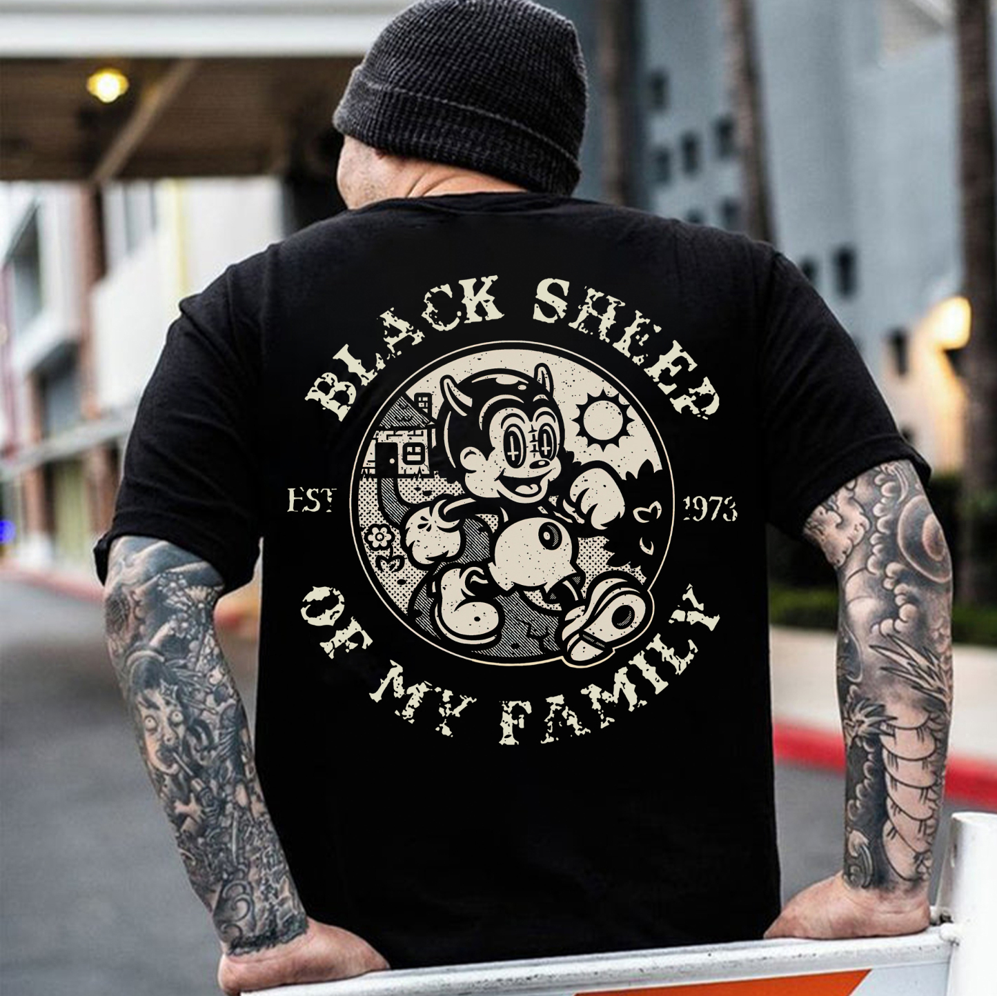 BLACK SHEEP OF MY FAMILY Little Devil Print Men's T-Shirt