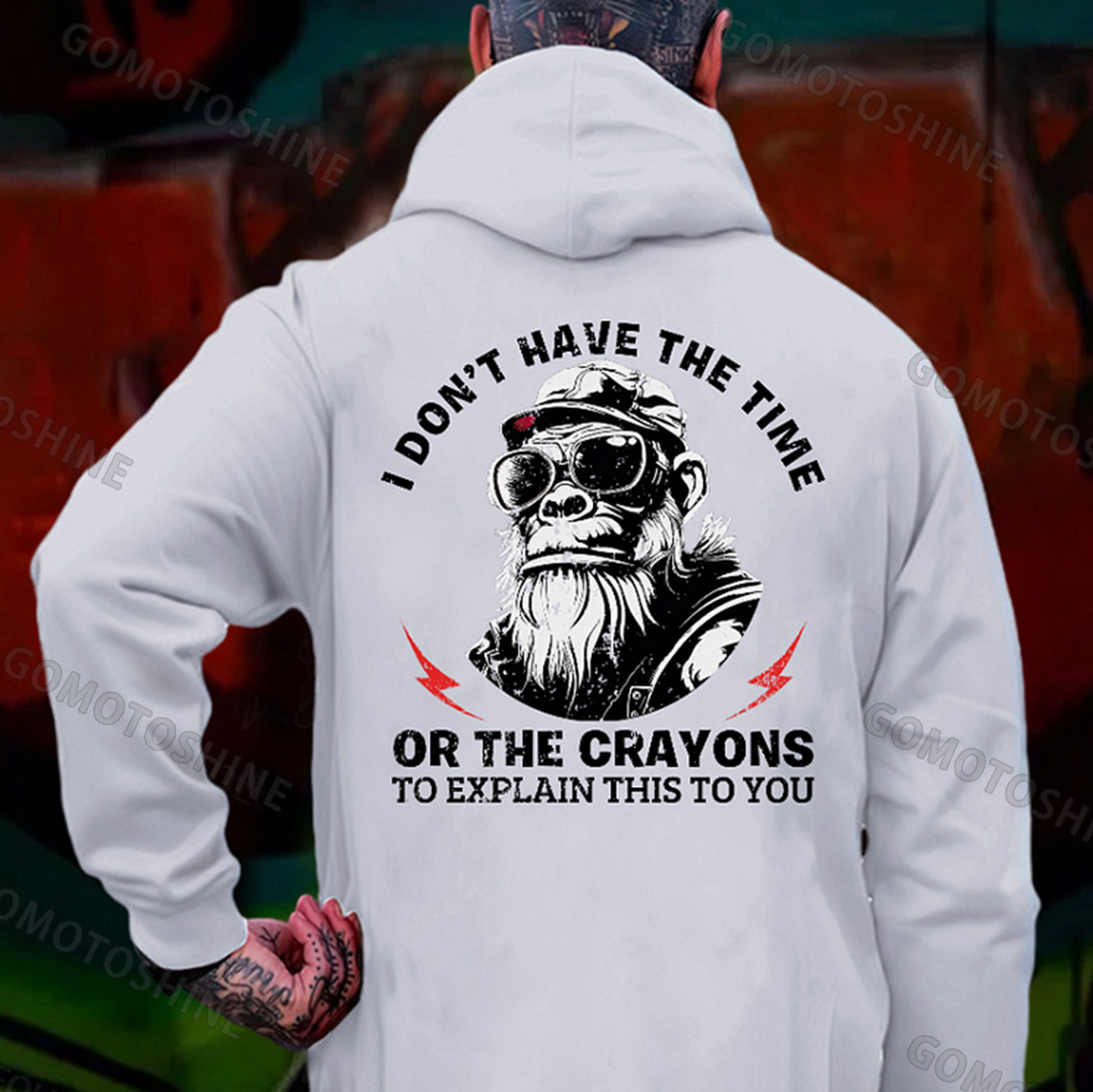 I DON'T HAVE THE TIME OR THE CRAYONS Print Men's Hoodie