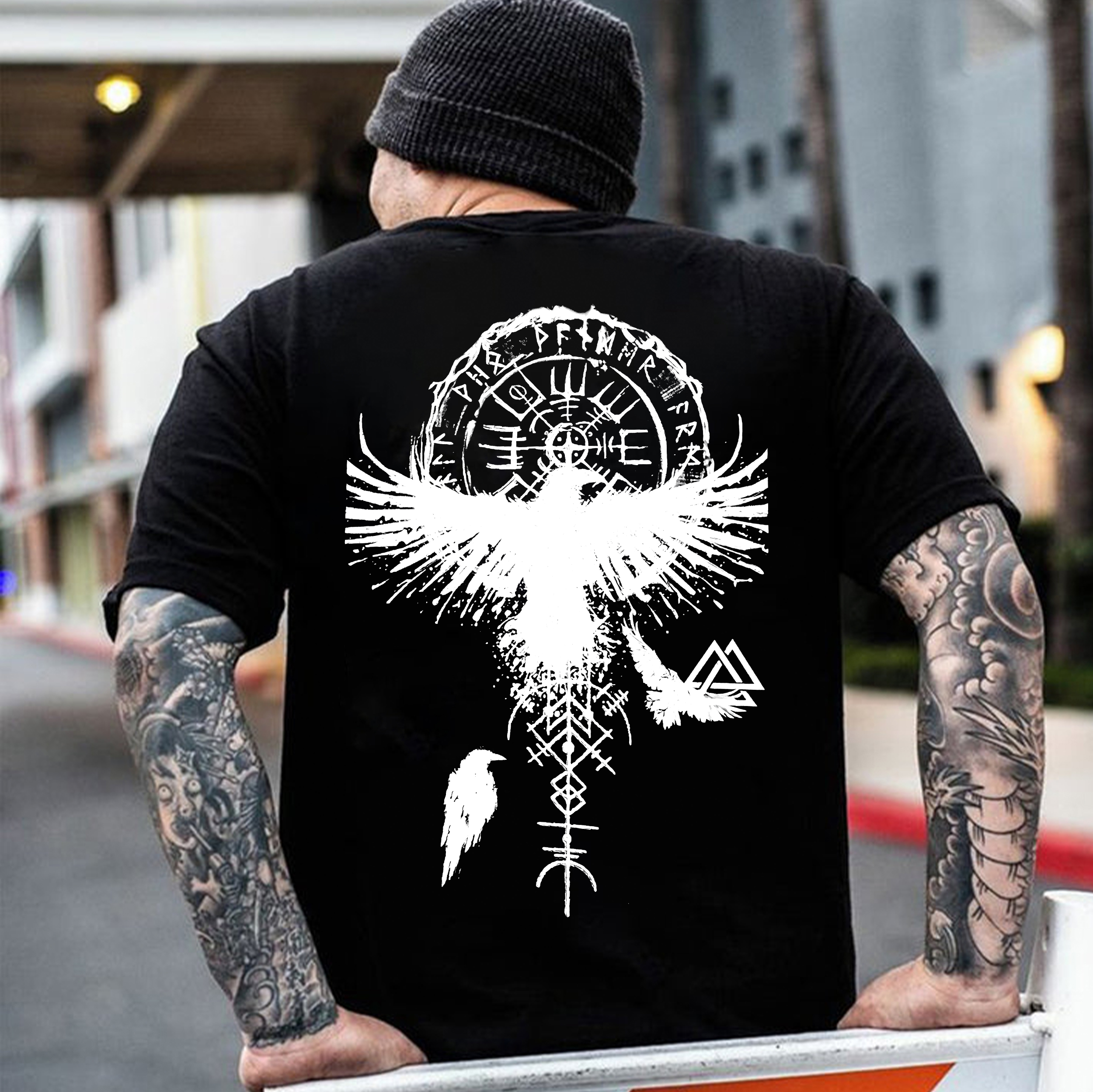 Rune Eagle Print Men's T-shirt