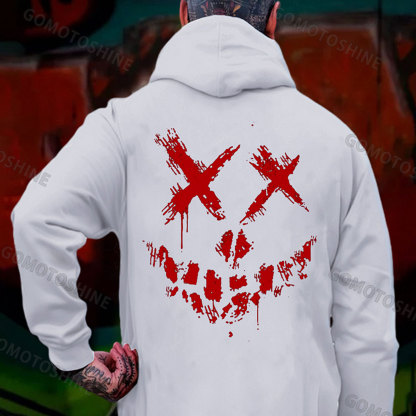 Evil Smile Emoji Print Men's Hoodie