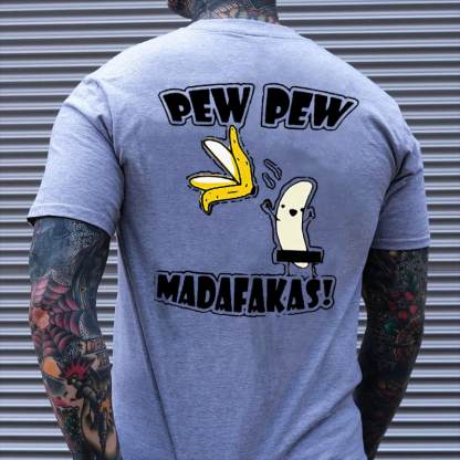 PEW PEW MADAFAKAS Peeled Banana Print Men's T-shirt