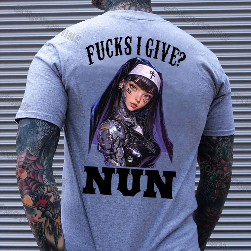 FUCKS I GIVE NUN Cyber Nun Print Men's T-Shirt