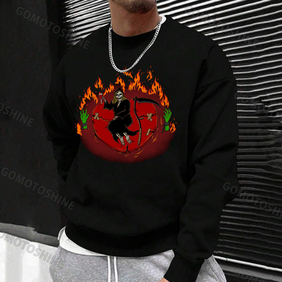 Death Party Skeleton Print Men's Sweatshirt